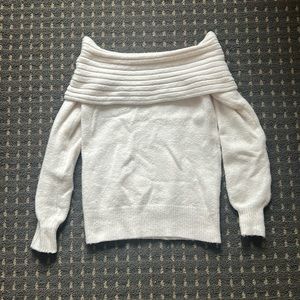 Loft White Off The Shoulder Boatneck Sweater - [Women’s XS]